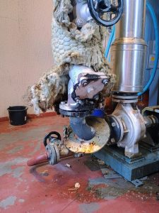 Damaged traditional rigid industrial thermal insulation 2