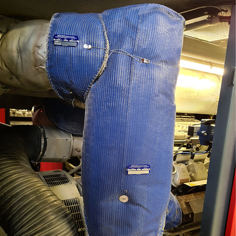 High-temperature blanket and jacket insulation for generator exhaust