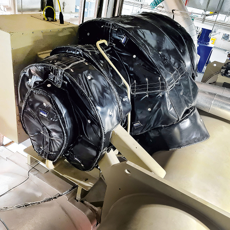 Removable reusable acoustic blanket and jacket insulation for industrial liquid chiller noise reduction