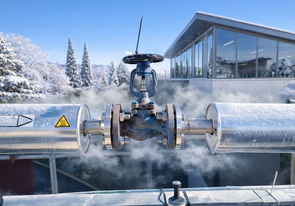 TAS Blanket Insulation – Steam valve insulation in winter